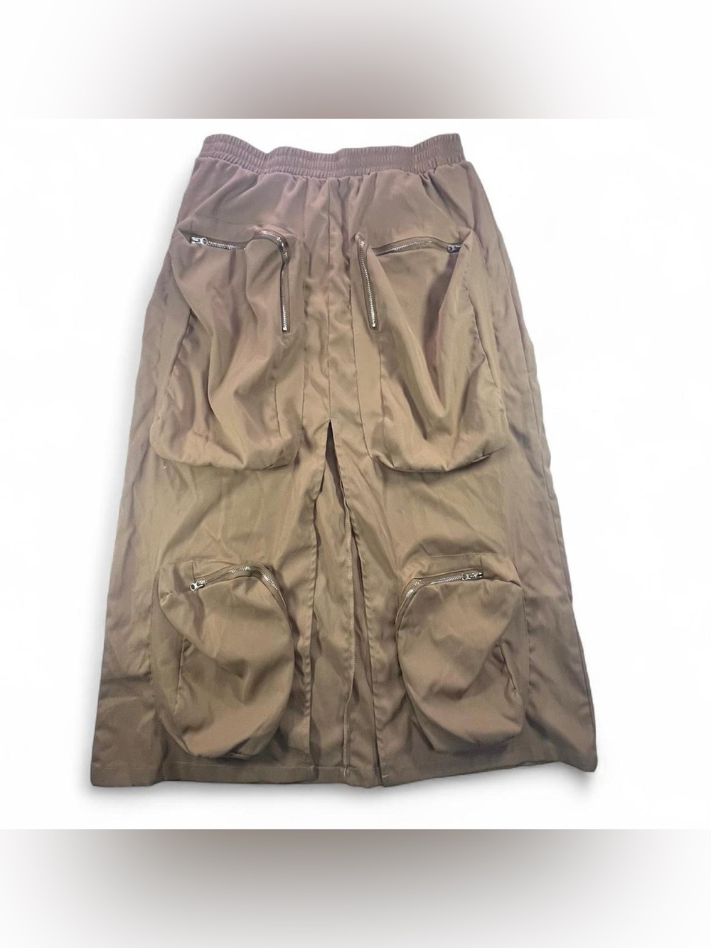 Tan Mid-Length Cargo Skirt Utility Style Women’s Size L Y2K